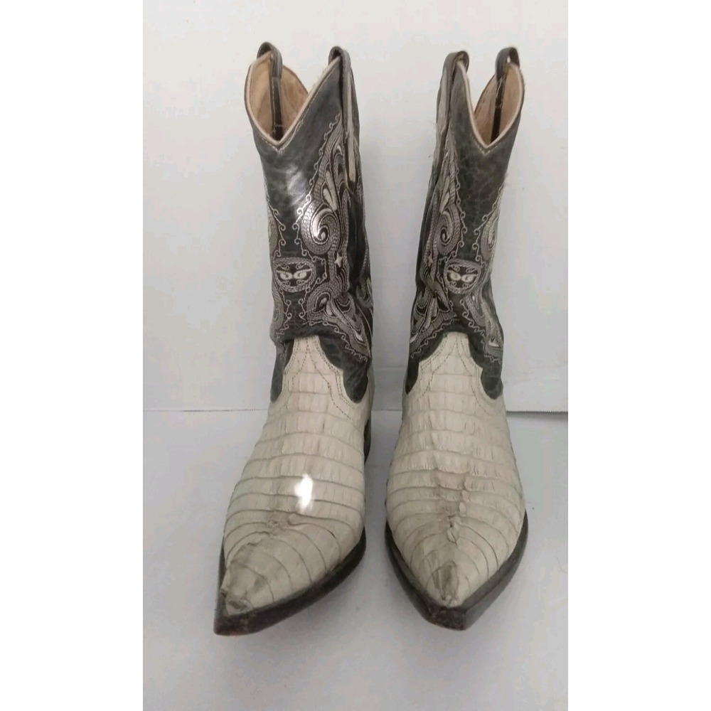 Mens Exotics Animal Mexican Pointy Toe Western‎ Cowboy Leather Boots Size 9M